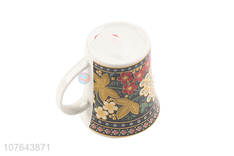 Flower printing colourful high quality ceramic water cup