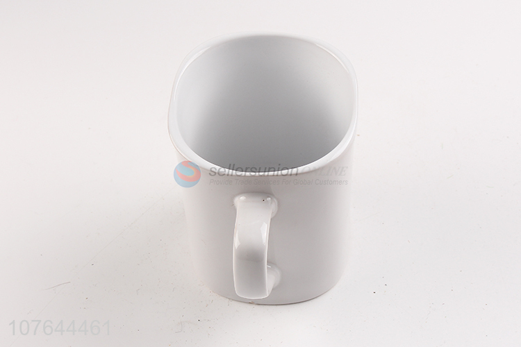 Simple design white drinking ceramic water cup milk mug