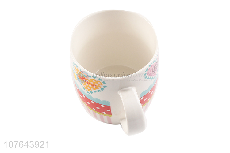 Heart printing creative design good quality ceramic water cup