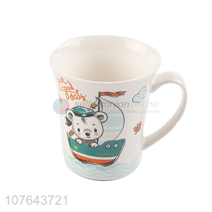 Cute design cartoon ceramic water cup with factory price