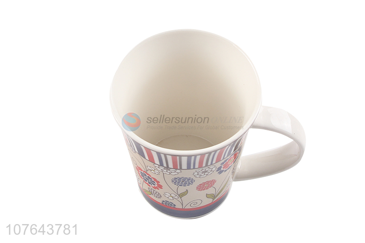 Wholesale newest delicate flower pattern ceramic mug ceramic water cup