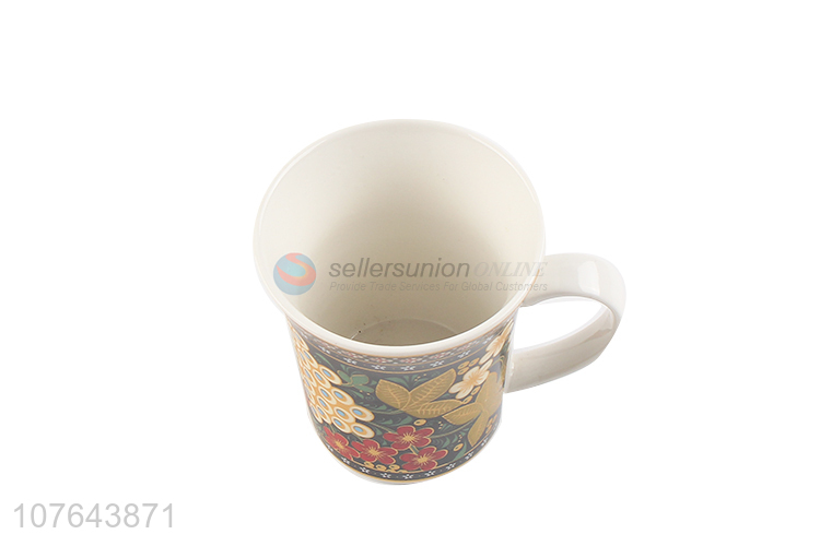 Flower printing colourful high quality ceramic water cup