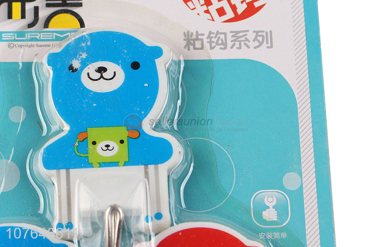 Cartoon Bear Shape Colorful Sticky Hook Strong Adhesive Hook