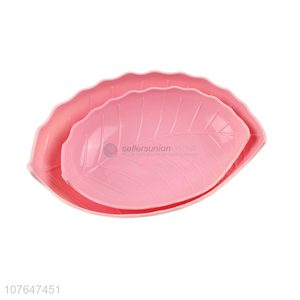 Hot Selling Leaf Shape Plastic Fruit Plate Best Fruit Tray