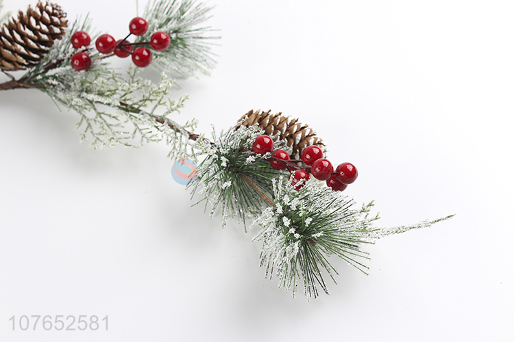 Popular simulation cedar branches Christmas home decoration horns