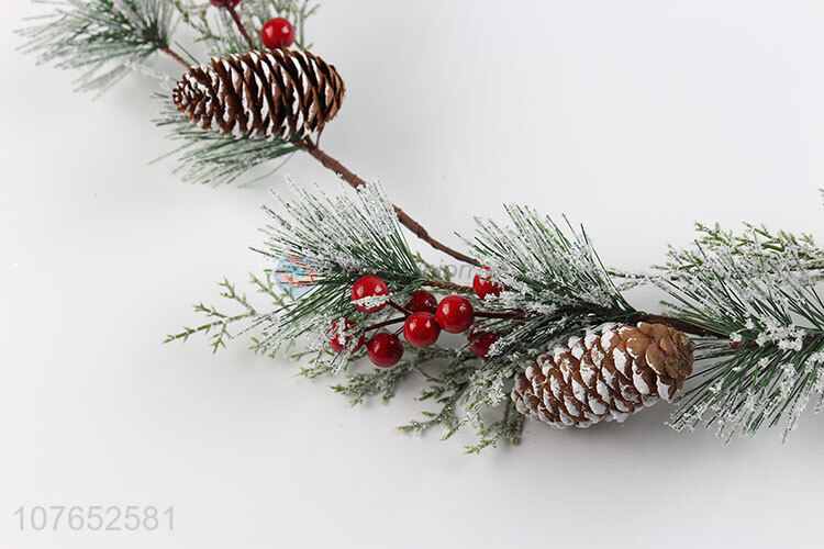 Popular simulation cedar branches Christmas home decoration horns