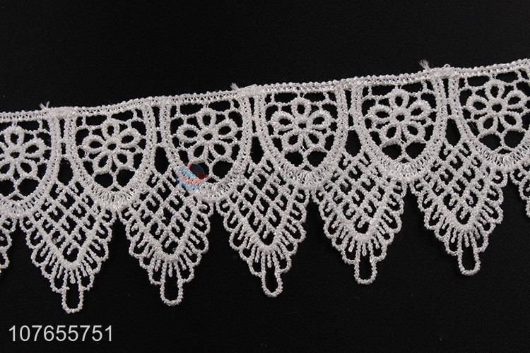 Environmental protection white flowers lace ribbon decorative trims 