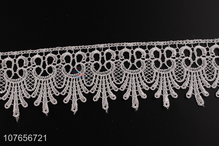 Best sales white floral lace trim for sewing apparel 