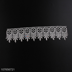 Best sales white floral lace trim for sewing apparel 