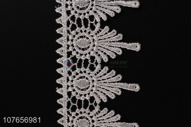 Low price white polyester lace trim with top quality