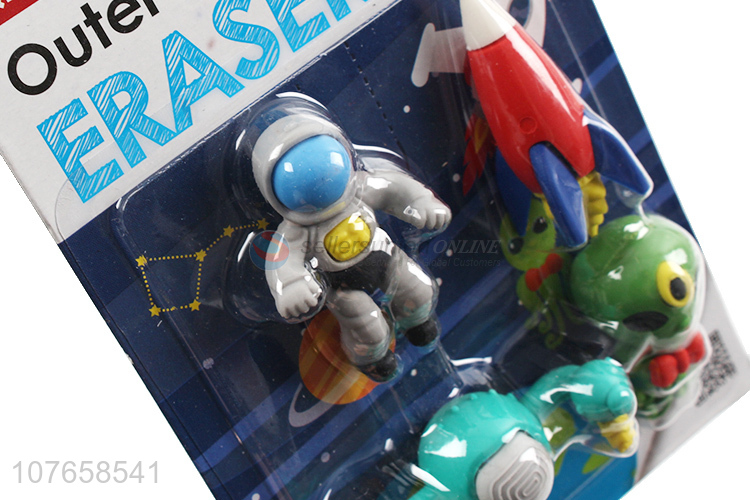 Retail fun toy rubber outer space character eraser