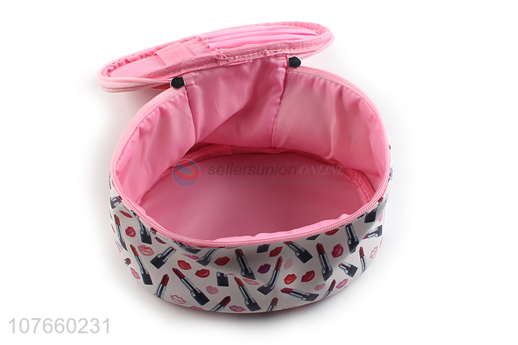 Hot sale large capacity wash storage bag pink lining cosmetic bag