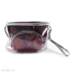 Three-piece color printing and dyeing sequin mother and child bag travel cosmetic bag