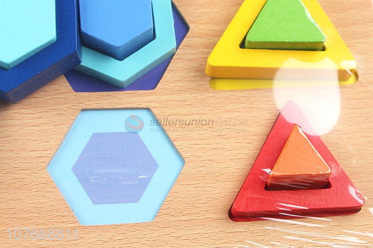 Popular Colorful Geometric Shape Building Blocks Puzzle Toy Set