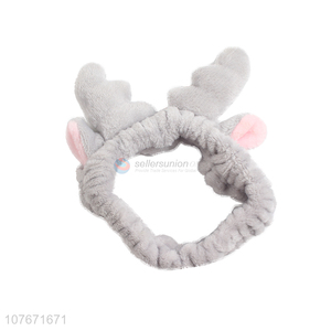 Factory price cute deer horn makeup headband shower hairband