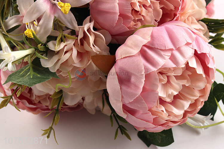 Wholesale pink 11head artificial flower with high quality