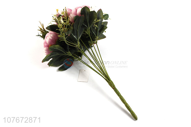 Wholesale pink 11head artificial flower with high quality