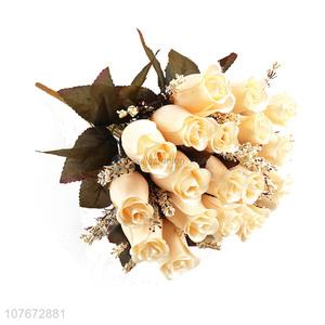 Top sale good price yellow cloth 18head artificial flower