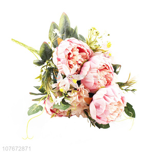 Wholesale pink 11head artificial flower with high quality