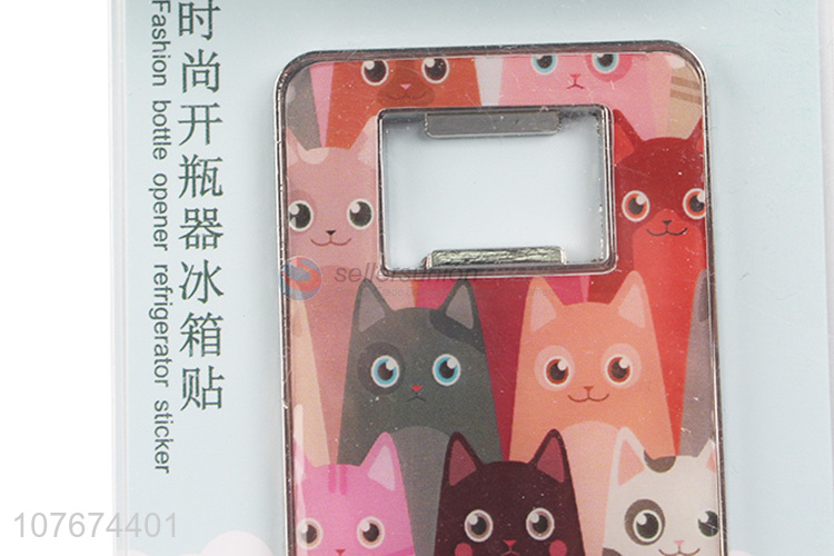 Cute design cat pattern fridge magnet with bottle opener
