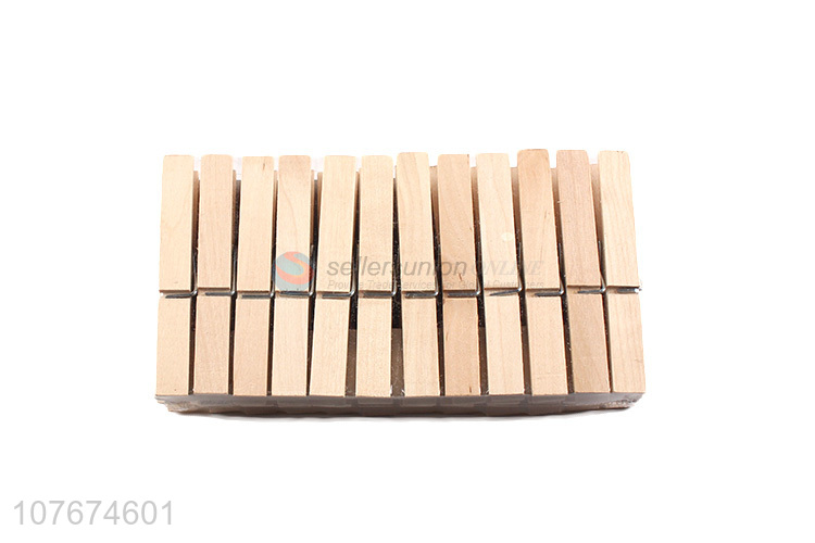 Multifunctional windproof and durable bamboo clothespins 24 pcs