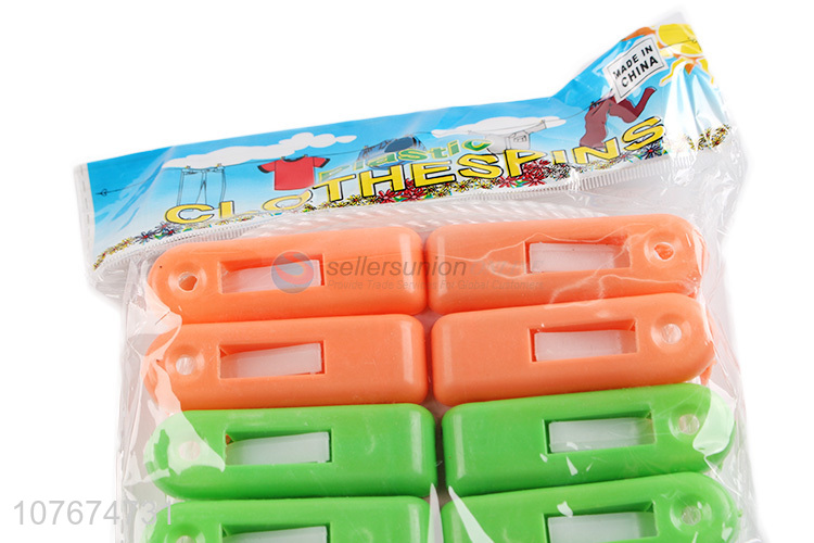 Hot-selling spring clothespins socks clip plastic clips with rope 12pcs