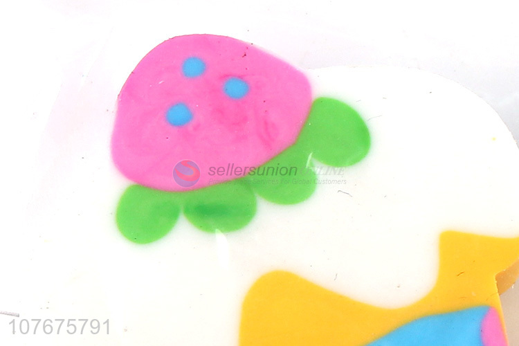 Popular design school stationery cartoon ice cream shape eraser