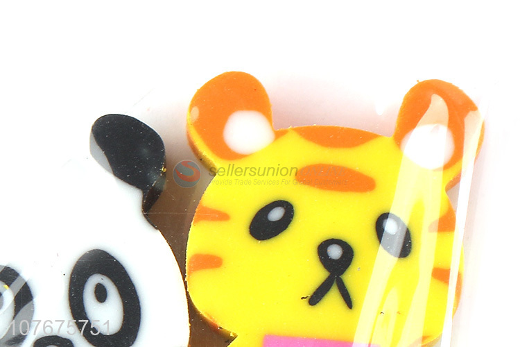 Good quality kids stationery cartoon animal shape eraser