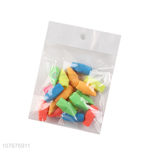 Promotional kids stationery colorful pencil cap eraser