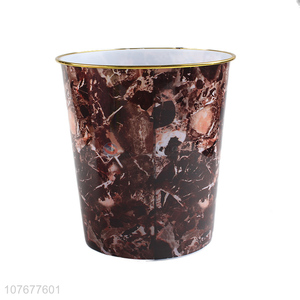 European-style round non-lid imitation marble pattern household trash can