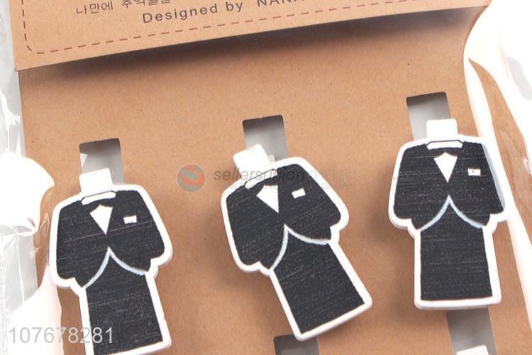 Fashion cartoon wooden clip creative photo clip cartoon gentleman suit wooden clip