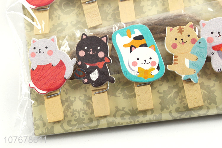 Creative Stationery Snacks Memo Clip Photo Clip Cartoon Animal Wooden Clip