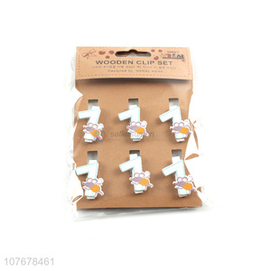 New design home decoration shop decoration cartoon digital mouse wooden clip