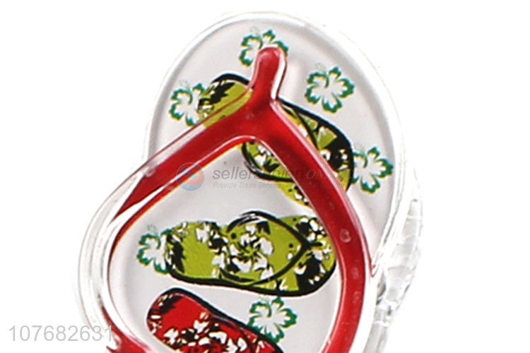 Top seller 2 in 1 slipper shape acrylic fridge magnet clip