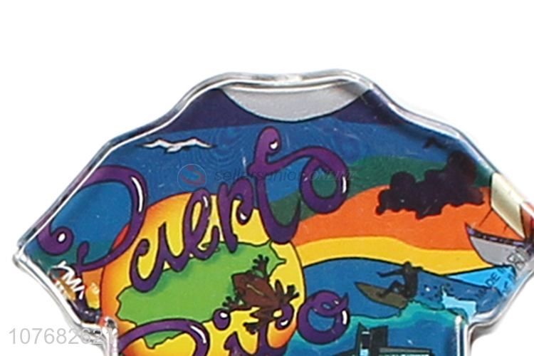 Factory direct sale colorful t-shirt shape acrylic fridge sticker