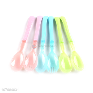 High Quality Plastic Colorful Salad Spoon Salad Fork