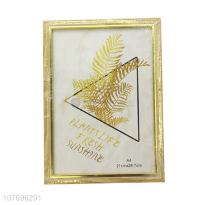 Low price gold plastic picture frame for living room decoration