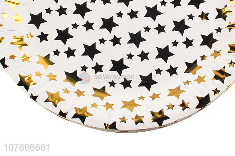 Hot product star printed disposable birthday party plate paper plate