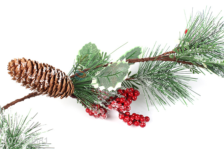 Promotional Christmas ornaments artificial vine with pinecone red berries