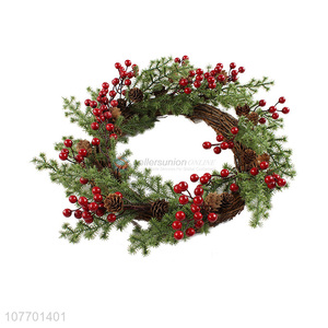 Good sale artificial red berry Christmas wreath for holiday decoration