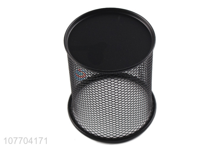 Good sale round metal mesh pen container iron pen bucket