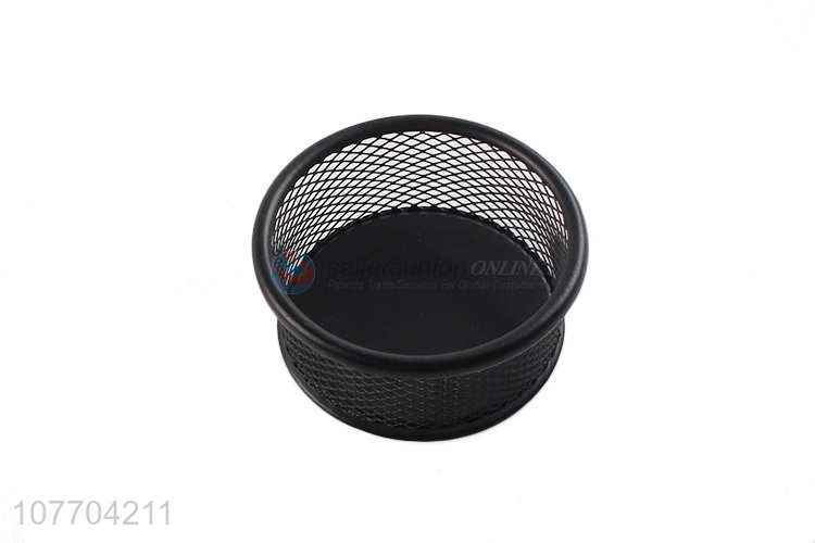 Wholesale round metal mesh paper clips holder office desk organizer