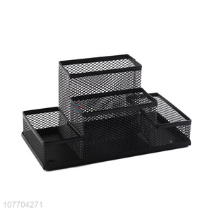 Wholesale large multifunctional metal mesh combination pen holder pen container