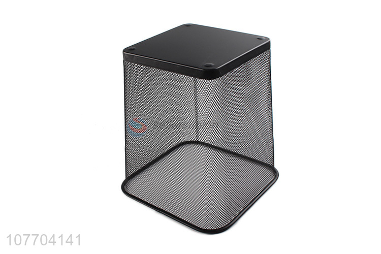 Factory price medium metal mesh garbage bin iron trash bin