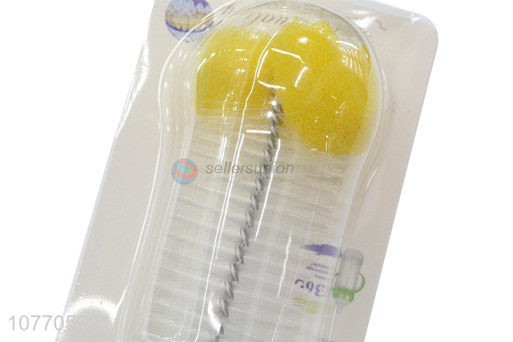 New design feeding bottle brush milk bottle sponge brush