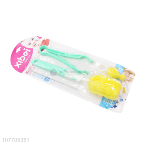 Hot selling long handle baby bottle sponge brush nipple cleaner