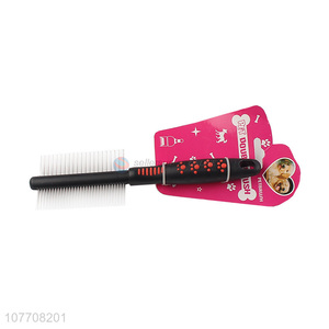 High quality double head pet comb round handle pet grooming comb