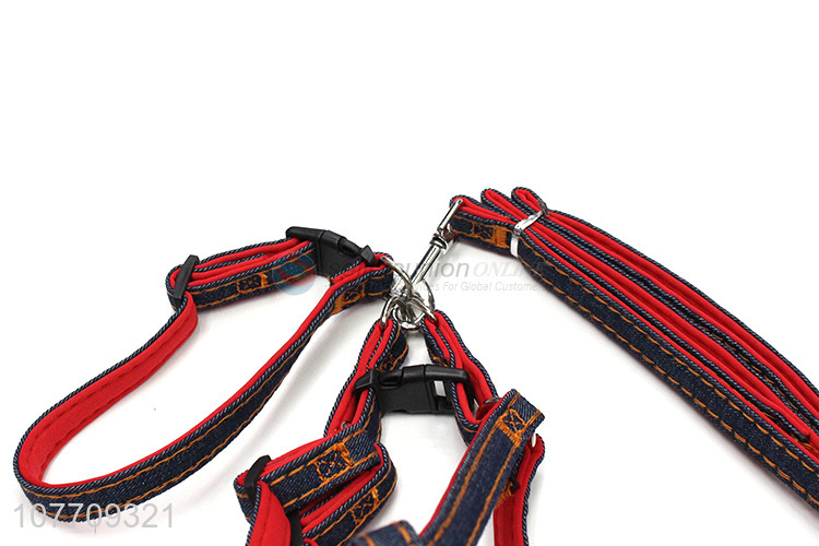 Wholesale cheap pets dogs vented vest harness leash with collar