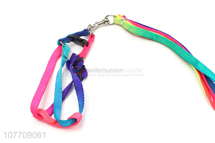 Latest design adjustable pet lovely dog harness leash set 