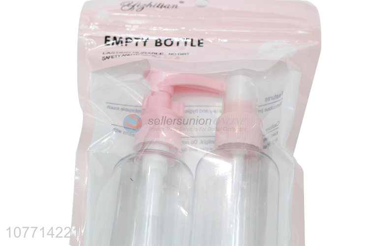 Good Quality 2 Pieces Travel Empty Bottle Lotion Pump Bottle Spray Bottle Set